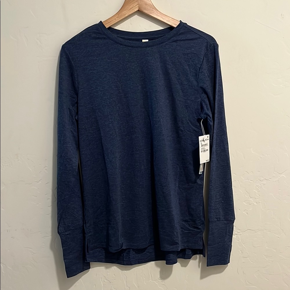 NWT Zella Blue Long Sleeve Yoga Tee Size M